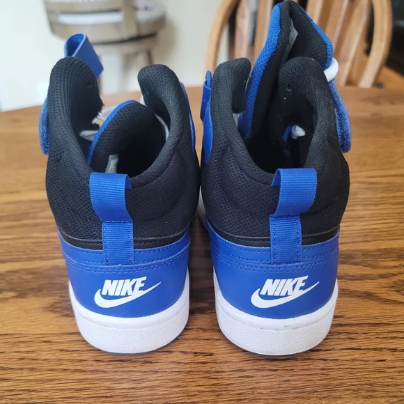 Nike Blue Black White Court Borough Mid High-Top Shoes Kicks Sneakers - Picture 4 of 8
